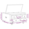 Couchtisch Leora 70x70x40cm (Mango Naturholz)