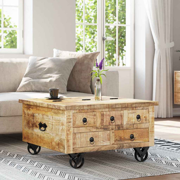 Couchtisch Leora 70x70x40cm (Mango Naturholz)