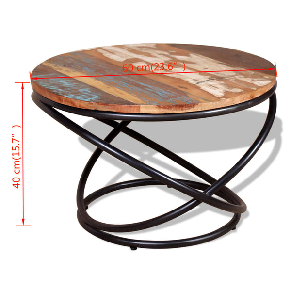 Couchtisch aus recyceltem Massivholz Oroviceanu 60x60x40cm