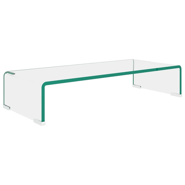 TV-taso/Näyttöteline Kirkas lasi 60x25x11 cm