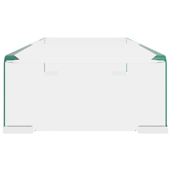 TV-taso/Näyttöteline Kirkas lasi 60x25x11 cm