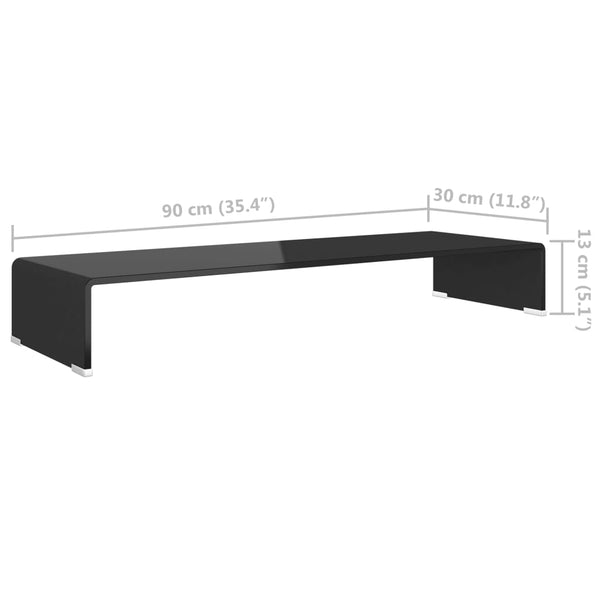 Schwarzer TV-Ständer/Bildschirmständer Antiana 90x30x13cm