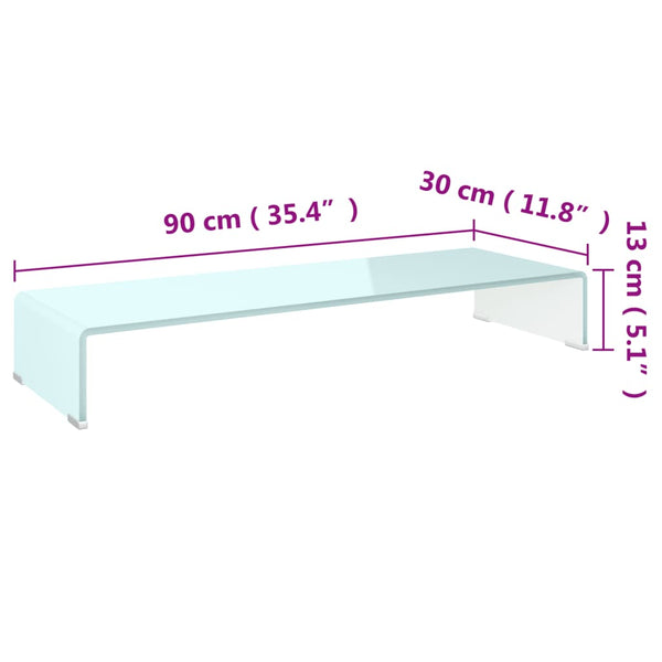 Grüner TV-Ständer/Bildschirmständer Antiana 90x30x13cm (Glas)