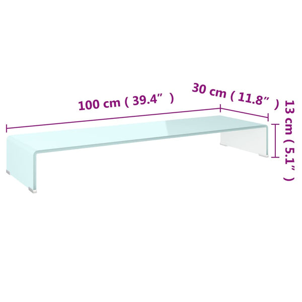 Grüner TV-Ständer/Bildschirmhalter Antiana 100x30x13cm (Glas)