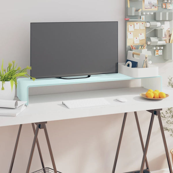 Grüner TV-Ständer/Bildschirmhalter Antiana 100x30x13cm (Glas)