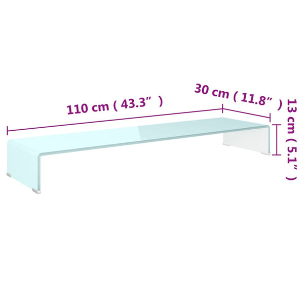 Grünes TV-Möbel/Bildschirmständer Antiana 110x30x13cm (Glas)