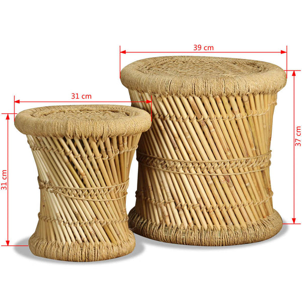 Hocker Bodale (2 Stk. Bambus und Jute)