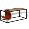 Couchtisch mit Zeitschriftenhalter aus Leder Stilica 110x50x45cm