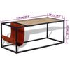 Couchtisch mit Zeitschriftenhalter aus Leder Stilica 110x50x45cm