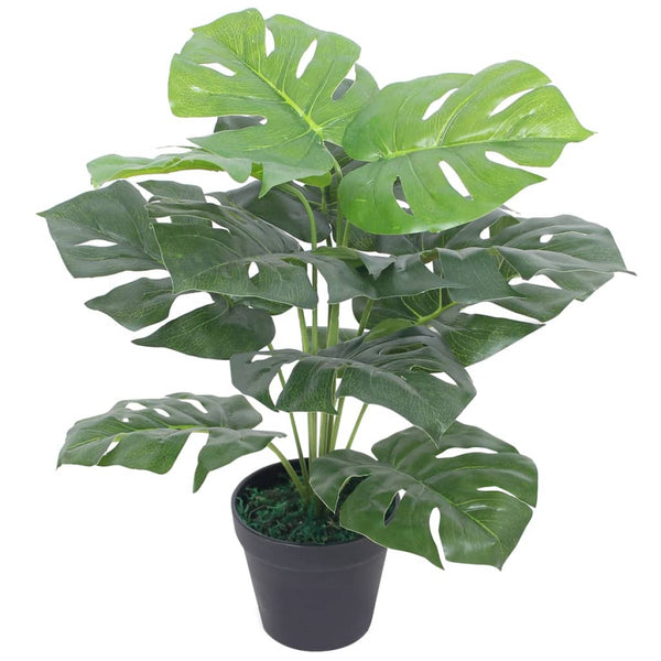 Grüne Kunstpflanze mit Topf Riesen-Monstera Jenie 45cm