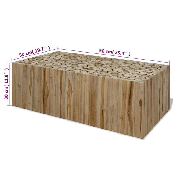 Couchtisch aus echtem Teakholz Mirando 90x50x30cm