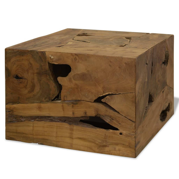 Couchtisch Eufim 50x50x35cm (echtes Teakholz), braun