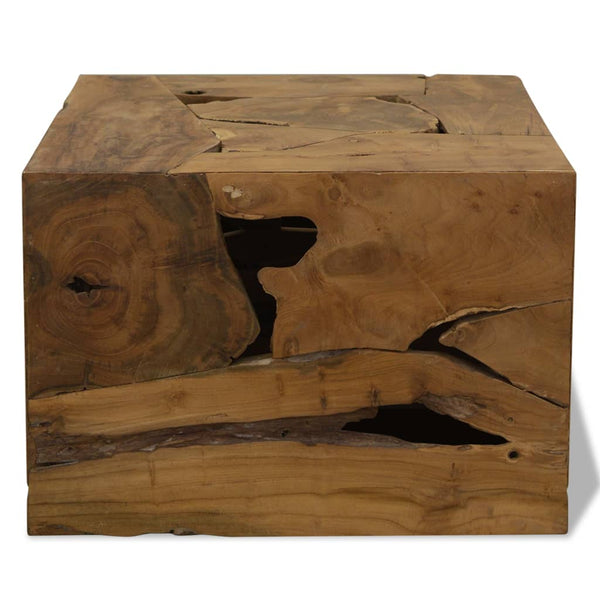 Couchtisch Eufim 50x50x35cm (echtes Teakholz), braun