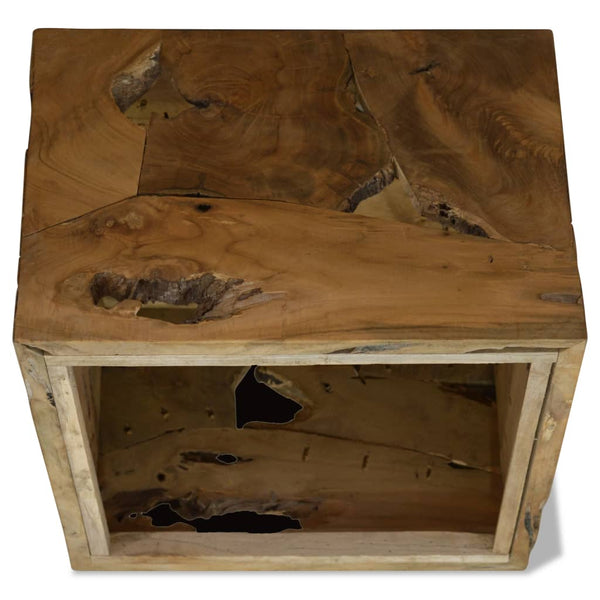Couchtisch Eufim 50x50x35cm (echtes Teakholz), braun