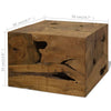 Couchtisch Eufim 50x50x35cm (echtes Teakholz), braun