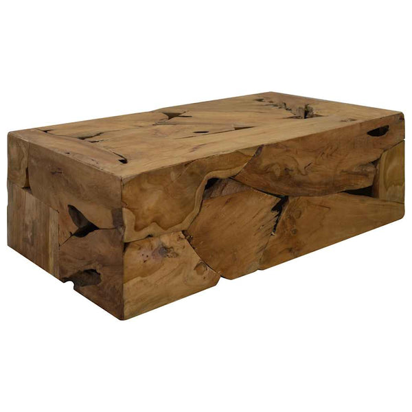 Brauner Couchtisch Evantita 90x50x30cm (echtes Teakholz)