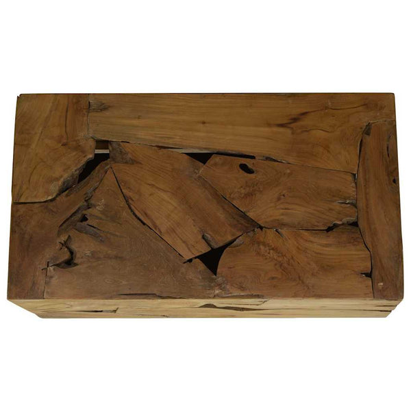 Brauner Couchtisch Evantita 90x50x30cm (echtes Teakholz)