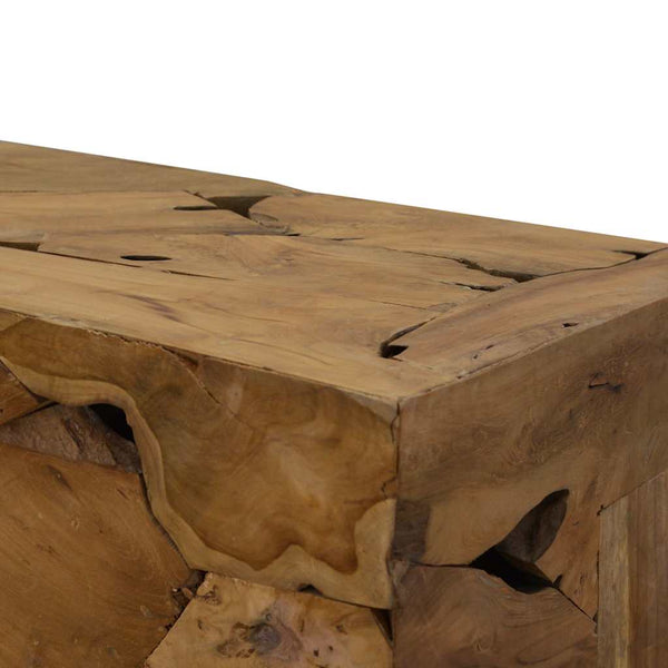 Brauner Couchtisch Evantita 90x50x30cm (echtes Teakholz)