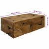 Brauner Couchtisch Evantita 90x50x30cm (echtes Teakholz)