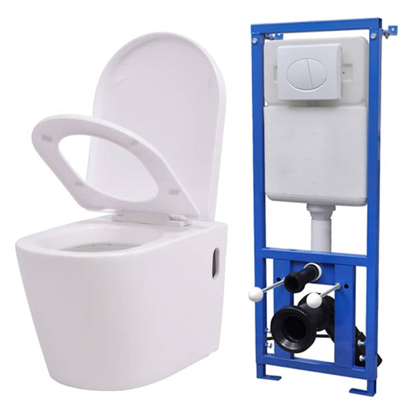 Weißes WC mit integriertem Spülkasten Hrisanta (Keramik)