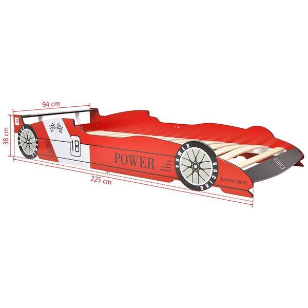 Rotes Kinderbett Rennauto Alisenia 90x200cm