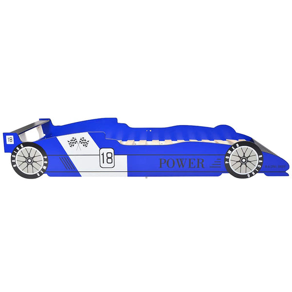 Blaues Kinderbett Rennwagen Alisenia 90x200cm