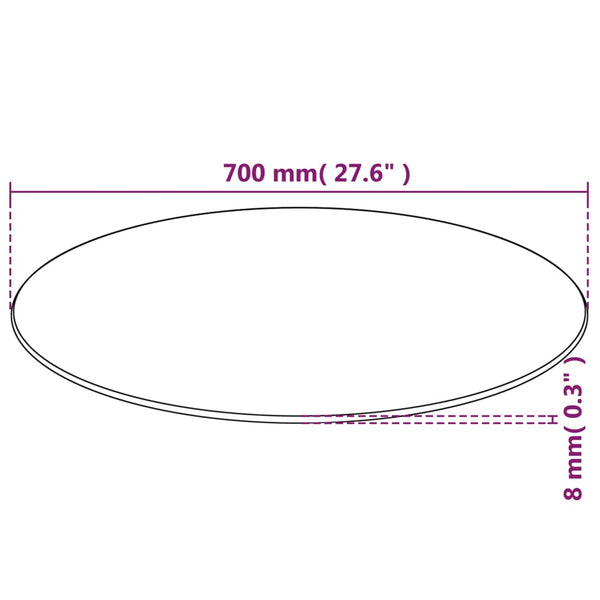 Runde Tischplatte Edvina 700 mm (Hartglas)