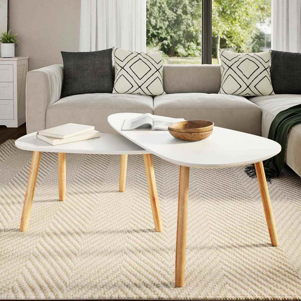 Couchtisch-Set Iujea weiß (2 Stk. Kiefer)