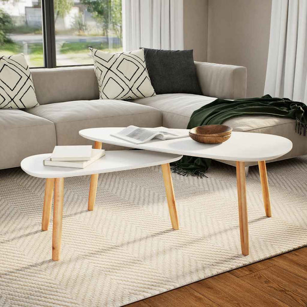 Couchtisch-Set Iujea weiß (2 Stk. Kiefer)