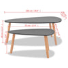Schwarzes Couchtischset Iujea (2 Stück Kiefer)