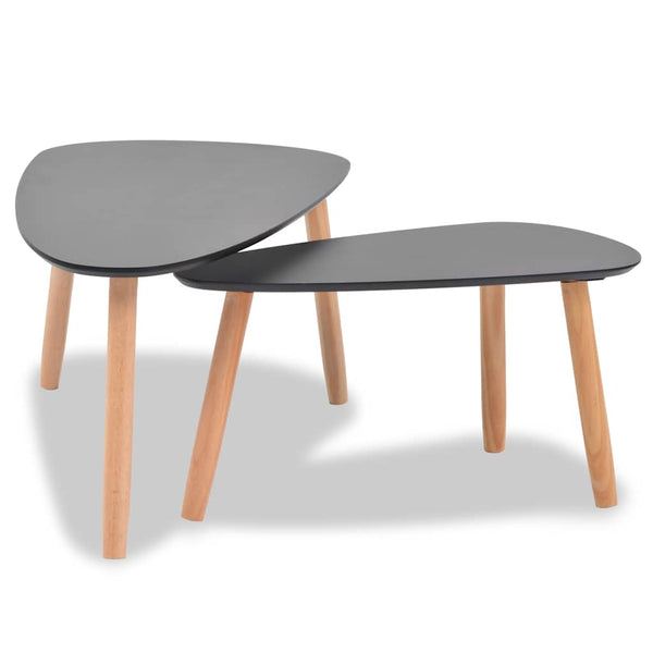 Schwarzes Couchtischset Iujea (2 Stück Kiefer)