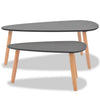 Schwarzes Couchtischset Iujea (2 Stück Kiefer)