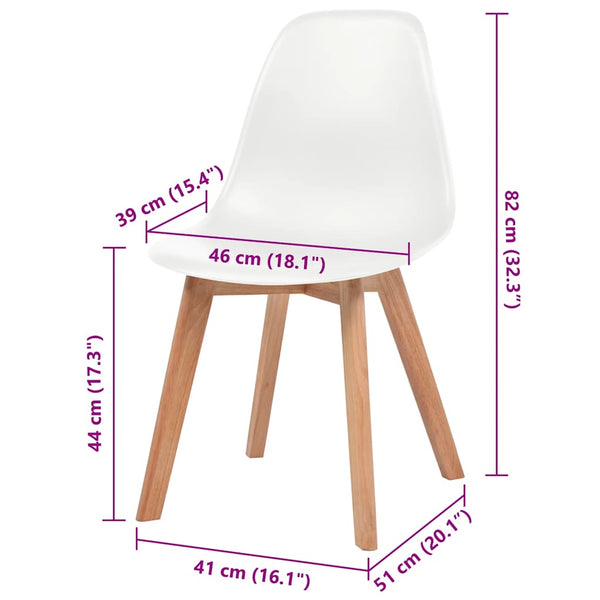 Weiße Esszimmerstühle Lurentiu (6 Stück, Kunststoff)