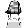 Schwarze Esszimmerstühle Lemia (2er Set Naturrattan)