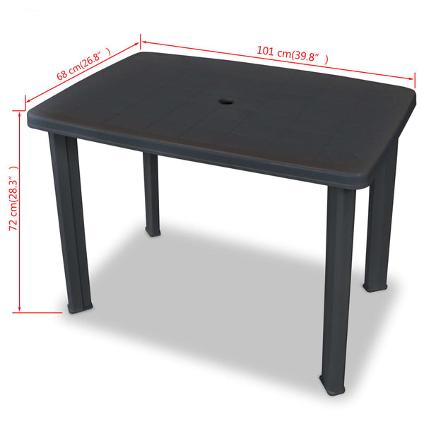 Antrazit-Gartentisch Vidca 101x68x72cm (Kunststoff)