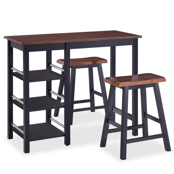 Schwarzes Bar-Set Vitu (3-teilig MDF)