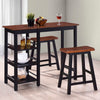 Schwarzes Bar-Set Vitu (3-teilig MDF)