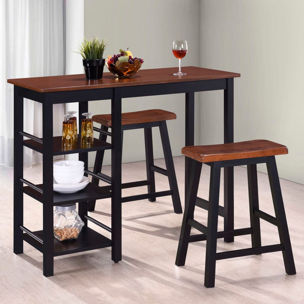 Schwarzes Bar-Set Vitu (3-teilig MDF)