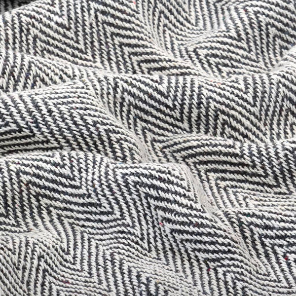 Marineblaue Decke aus Baumwolle mit Fischgrätmuster Cosmetics 125x150cm