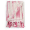 Pinkki ja valkoinen viltti puuvilla raidat Cosmetics 125x150cm