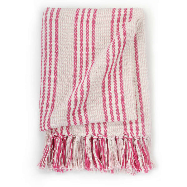 Pink-weiße Baumwollstreifen-Decke Kosmetik 220x250cm