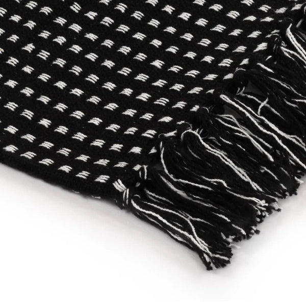 Schwarze Decke Baumwolle Quadrate Cosmetics 125x150cm