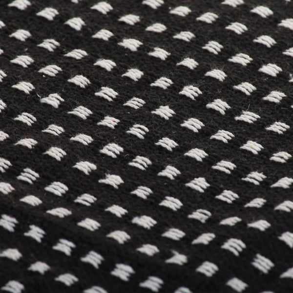 Schwarze Decke Baumwolle Quadrate Cosmetics 125x150cm