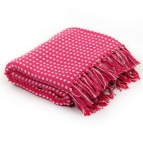 Rosa Decke Baumwolle Quadrate Kosmetik 125x150cm