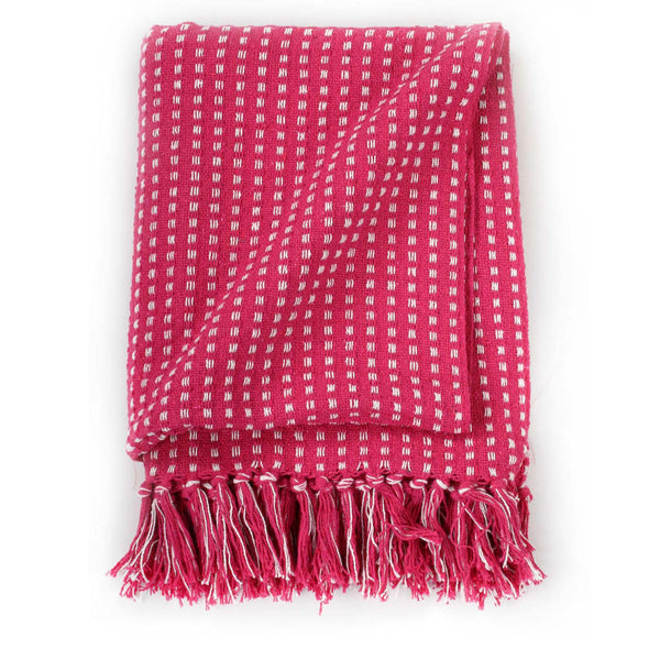 Rosa Decke Baumwolle Quadrate Cosmetics 160x210cm
