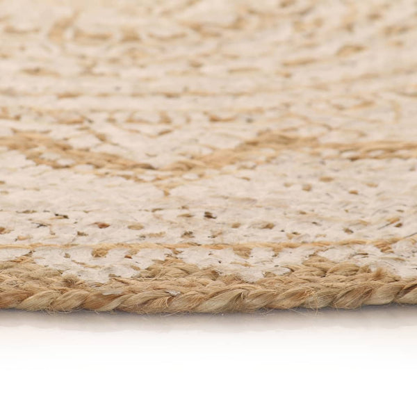 Runder Teppich gemustert geflochten Jute Sampronius 90cm