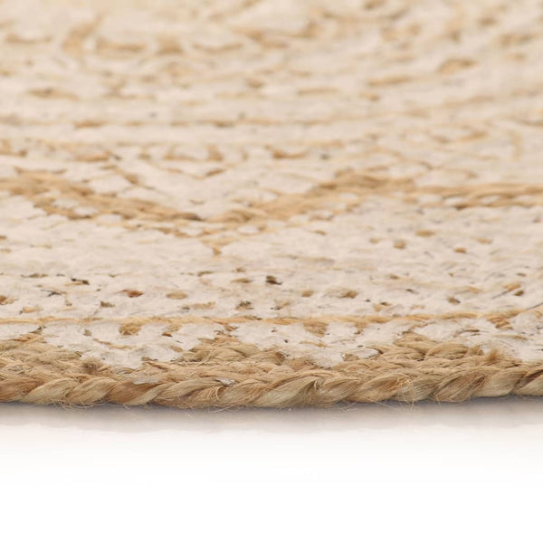 Pyöreä matto kuvioitu punottu juutti Sampronius 120cm