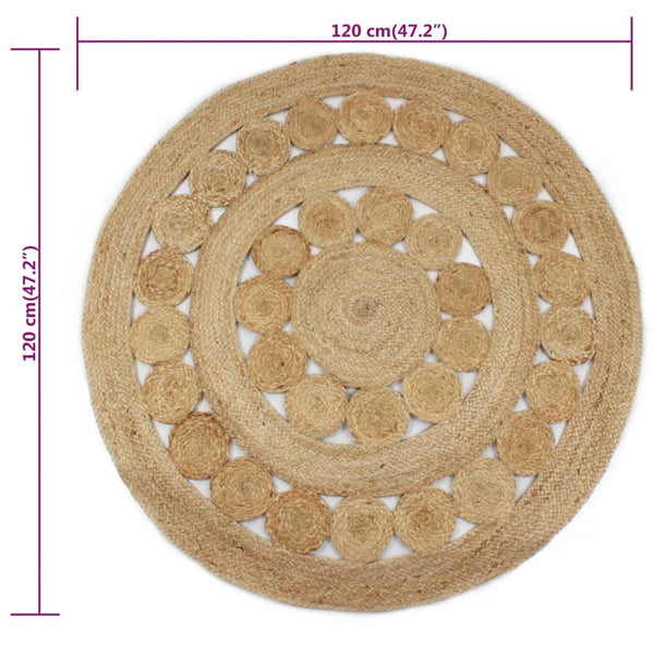 Chrisine runder geflochtener Teppich 120cm (Jute)