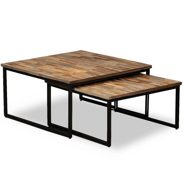 Beistelltische Ifis (2er-Set, massives Recycling-Teakholz)