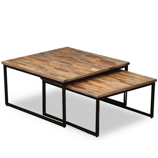 Beistelltische Ifis (2er-Set, massives Recycling-Teakholz)